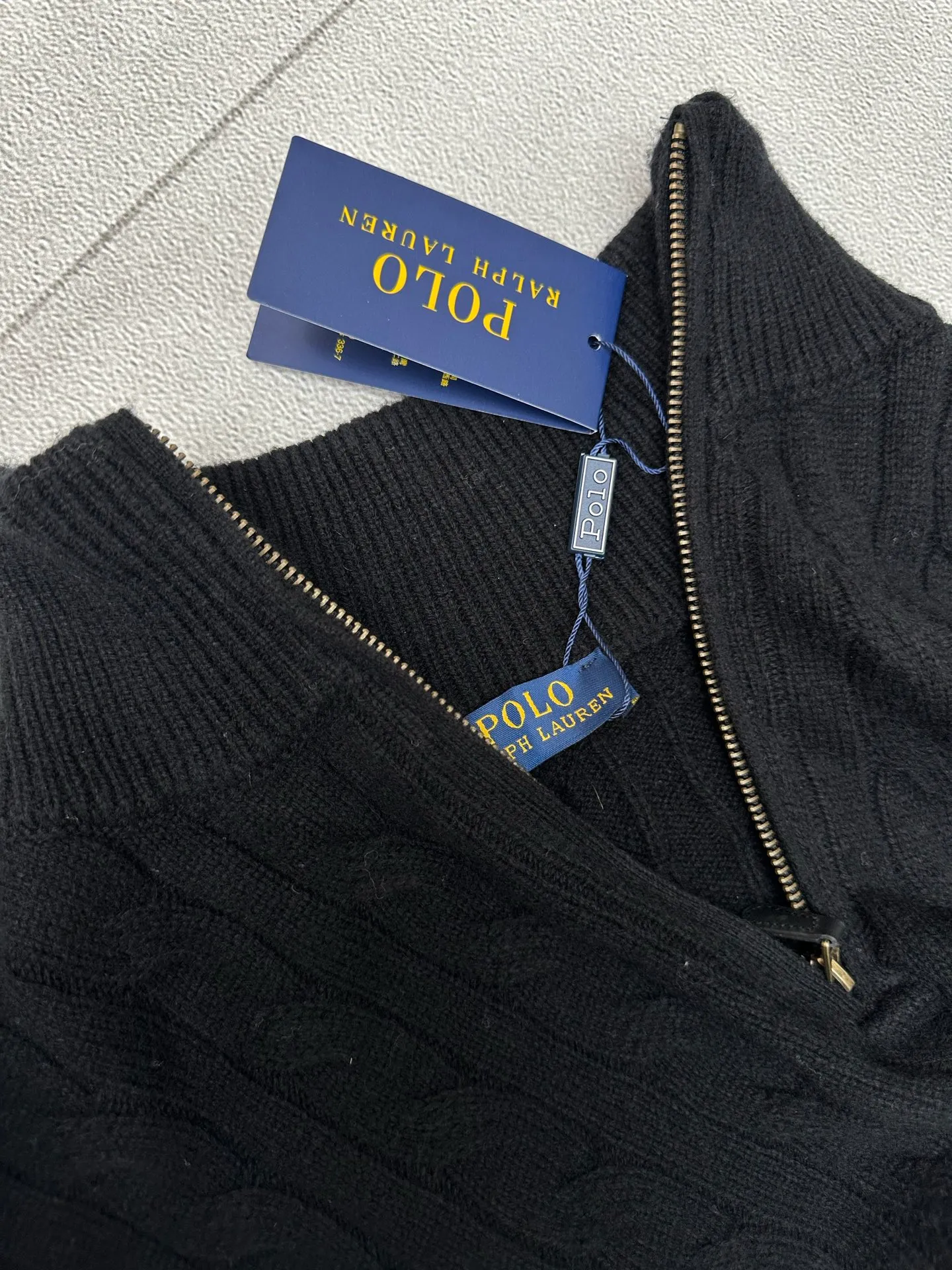 🅿️520 Polo Ralph Lauren 25ss solid color stand collar half zipper long sleeve sweater Size: S M L XL